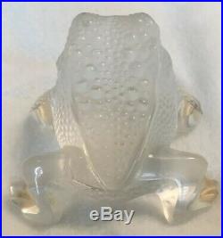 Vintage LaliqueFrance Lead Toad Crystal Art Glass Paperweight-Signed