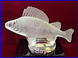 Vintage Lalique Crystal Perche Fish Figurine/Paperweight with Original Box Mint
