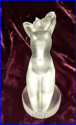 Vintage Lalique France Chrysis Crystal Figurine/Paperweight/Hood Ornament/Mascot