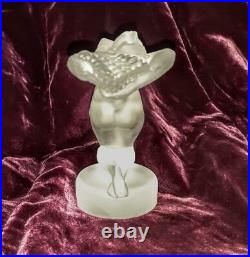 Vintage Lalique France Chrysis Crystal Figurine/Paperweight/Hood Ornament/Mascot