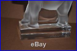 Vintage Lalique French Frosted Crystal Trunk Up Elephant Paperweight Figurine