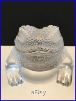 Vintage Lalique Toad Frog Bullfrog Art Glass Crystal Paperweight Made in France