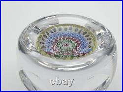 Vintage Large 1973 Whitefriars Faceted Millefiori Paperweight 7.6cm (3) 556gm
