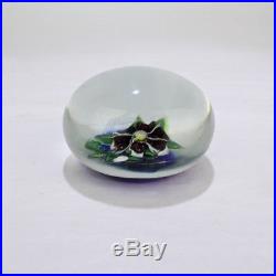 Vintage Lewis V Kain Pansy Glass Paperweight Studio Lampwork GL