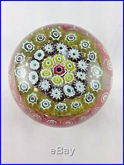 Vintage Lovely Murano Italy Millefiori Round Paperweight