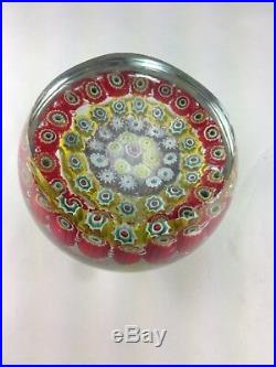 Vintage Lovely Murano Italy Millefiori Round Paperweight