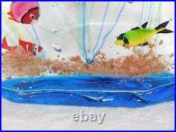 Vintage MCM Murano Glass Fish Aquarium Tank Sculpture Barbini Paperweight 8
