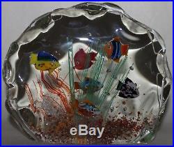 Vintage MURANO Art Glass Tropical Fish Aquarium Sculpture Paperweight Italy