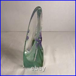 Vintage Mats Jonasson 8¼ Paperweight Art Glass Iris Design 3815 Signed Sweden