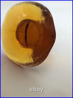 Vintage Mcm Viking Amber Glass Mushroom Paperweight/figurine. 2.25x3.25