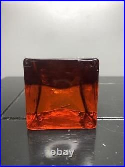 Vintage Mgm Rare Italian Murano Glass Carlo Nason Orange House Paperweight