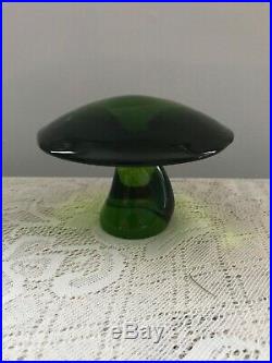 Vintage Mid Century Viking Epic Jumbo Green Art Glass Mushroom