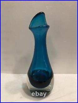 Vintage Midcentury Modern Hand-blown Glass Vase, European, 20th Century