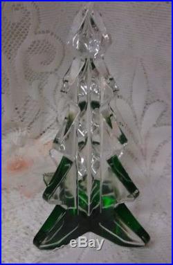 Vintage Mikasa Art Glass Crystal Figurine Christmas Tree Paperweight