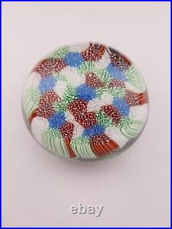 Vintage Millefiore Murano Italy Studio Art Glass Miniature Paperweight Mint