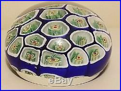 Vintage Millefiori Glass Paperweight Collectible Flowers