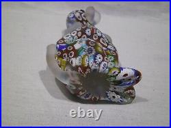 Vintage Millefiori Murano Art Glass Paperweight Dog