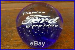 Vintage Millville Frit Ford Glass Paperweight Theres A Ford In Your Future
