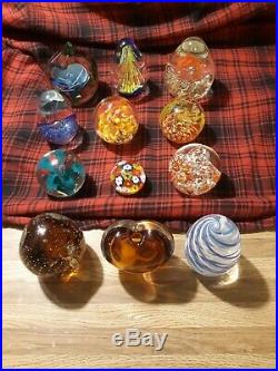 Vintage & Modern ART GLASS PAPERWEIGHT Collection Millefiori Floral MIXED LOT 12