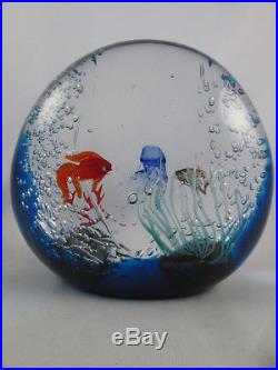 Vintage Murano Aquarium Glass Sculpture Paperweight Signed ARS Cammozzo Raffaeli