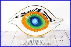 Vintage Murano Art Glass Evil Eye Paperweight Handcrafted Italian Glass Decor