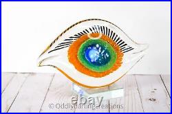 Vintage Murano Art Glass Evil Eye Paperweight Handcrafted Italian Glass Decor