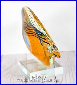 Vintage Murano Art Glass Evil Eye Paperweight Handcrafted Italian Glass Decor