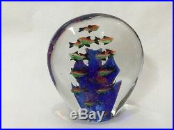 Vintage Murano Art Glass Fish Tank Aquarium Paperweight, 6 Tall, 4 Lbs 8 Oz