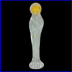 Vintage Murano Art Glass Paperweight Madonna Virgin Gold Venezia 12T Swirl