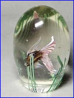 Vintage Murano Fratelli Toso Italian Art Glass Fish Aquarium Glass Paperweight