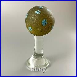 Vintage Murano Fratelli Toso Millefiori Satin Glass Footed Paperweight MCM