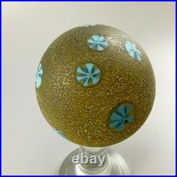 Vintage Murano Fratelli Toso Millefiori Satin Glass Footed Paperweight MCM