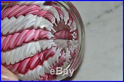 Vintage Murano Glass Italy Twisted Ribbon Candy Cane Art Glass Paperweight