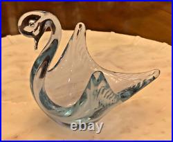 Vintage Murano Glass Swan 5 Color Changing Neodymium Alexandrite Hand Blown
