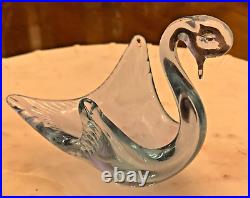 Vintage Murano Glass Swan 5 Color Changing Neodymium Alexandrite Hand Blown