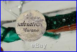 Vintage Murano Italian Art Glass Fish Aquarium Glass Block Sculpture Paperweight