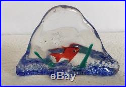Vintage Murano Lot 2 Art Glass Aquarium Sculptures Paperweight FISH Excellent