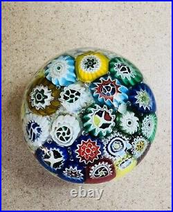 Vintage Murano Millefiori Art Glass Paperweight 3 Diameter Verified