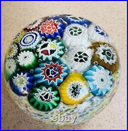 Vintage Murano Millefiori Art Glass Paperweight 3 Diameter Verified