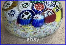 Vintage Murano Millefiori Art Glass Paperweight 3 Diameter Verified