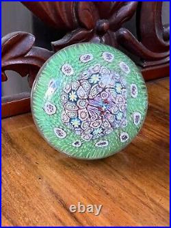 Vintage Murano Millefiori Glass Paperweight Inkwell Bottle Stopper withLabel