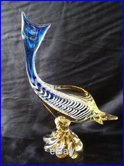 Vintage Murano Style Italian Art Glass Large Tropical Fish Statue Paperweight