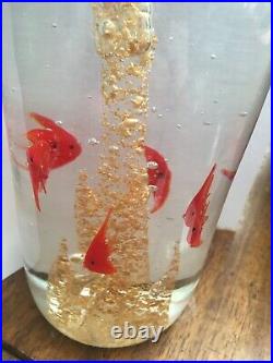 Vintage Murano Tropical Fish Aquarium Glass Papaerweight Gold Coral Reef 8