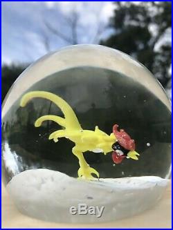 Vintage Murano Yellow Rooster Chicken large art glass Paperweight Fratelli Toso