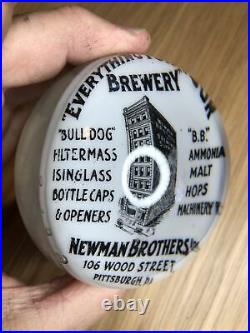 Vintage Newman Brothers Brewery Supply Glass Paperweight Beer Hops Pittsburgh PA