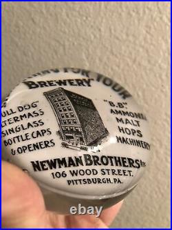 Vintage Newman Brothers Brewery Supply Glass Paperweight Beer Hops Pittsburgh PA