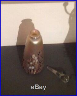 Vintage OKRA GLASS IRIDESCENT Set Paperweight, Perfume Bottles Stunning. VGC