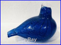 Vintage Oiva Toikka Art Glass Nuutajarvi Finland Blue Bird Signed Bluebird EVC