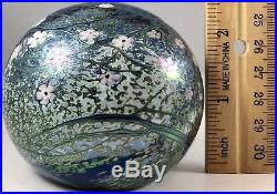 Vintage Okra Glass Paperweight Marked 1989 Purple Charlock Signed 3 X 2 1/2
