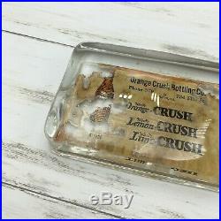Vintage Orange Crush Bottle Co Glass Paperweight Ward's Orange Lemon Lime Crush